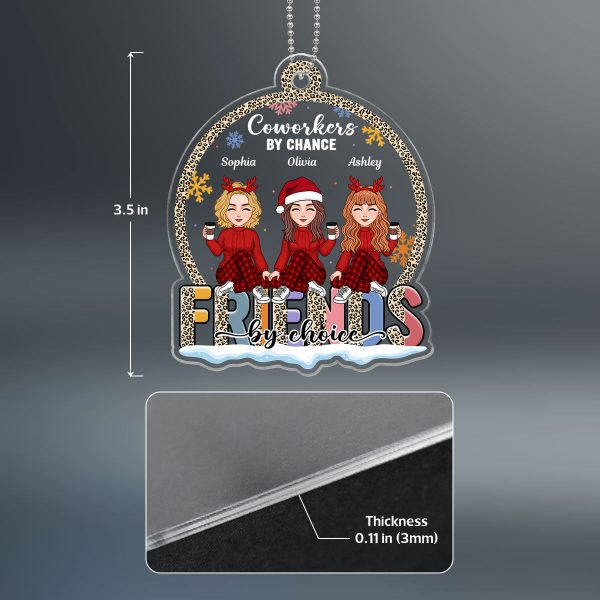 Coworker By Chance Friends By Choice Personalized Acrylic Ornament Online Sale - Image 4
