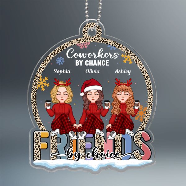 Coworker By Chance Friends By Choice Personalized Acrylic Ornament Online Sale - Image 2