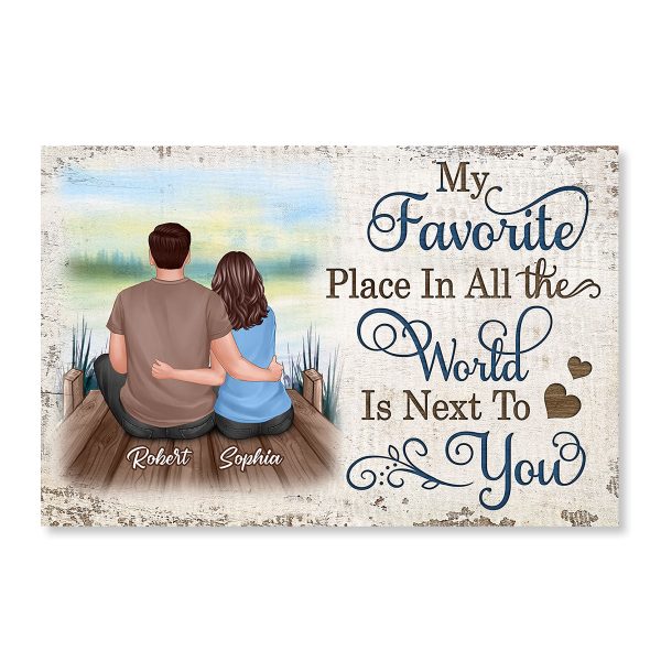 Favorite Place In All The World Couple Lake View Personalized Poster For Discount