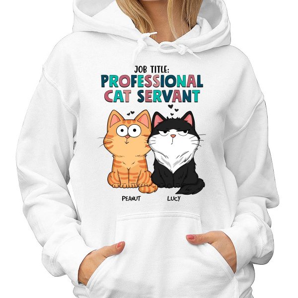 Job Title Professional Cat Servant Funny Cat Expression Personalized Shirt Online - Image 4