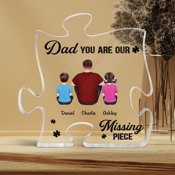 Dad You Are My Missing Piece Personalized Acrylic Puzzle Plaque For Sale - Image 3