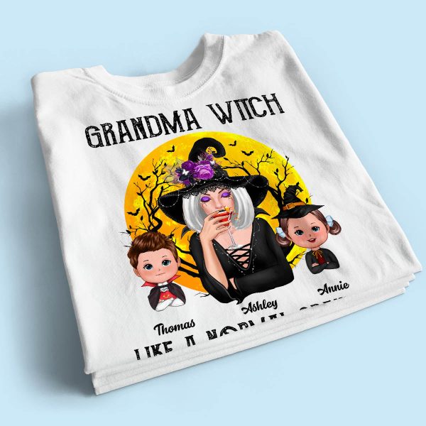 Grandma Witch Like Normal Grandma More Magical Halloween Personalized Shirt on Sale - Image 2