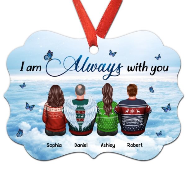 Always With You Sky Family Members Grandma Grandpa Dad Mom Kids Dogs Cats Memorial Gift Personalized Christmas Ornament Online now - Image 3