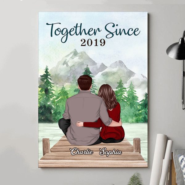 Couple Sitting Back View Forest Personalized Vertical Poster Online Hot Sale - Image 2