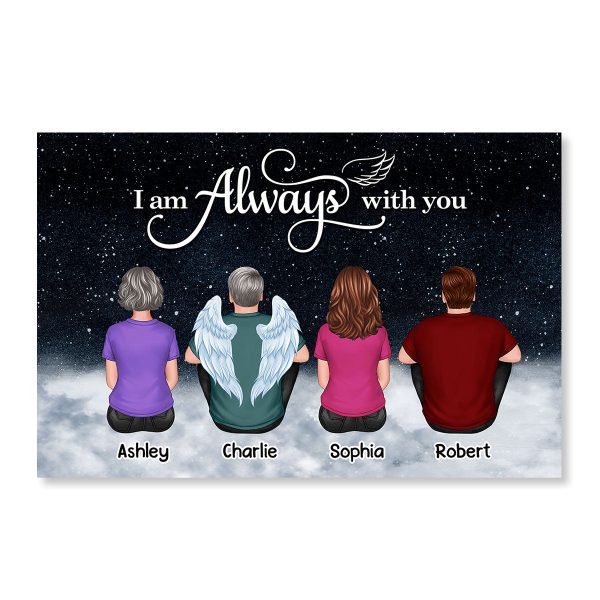Heaven Cloud Galaxy Night Sky Whole Family Memorial Remembrance Keepsake Personalized Poster For Cheap