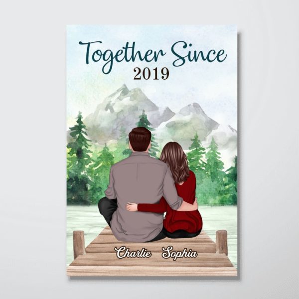 Couple Sitting Back View Forest Personalized Vertical Poster Online Hot Sale - Image 4