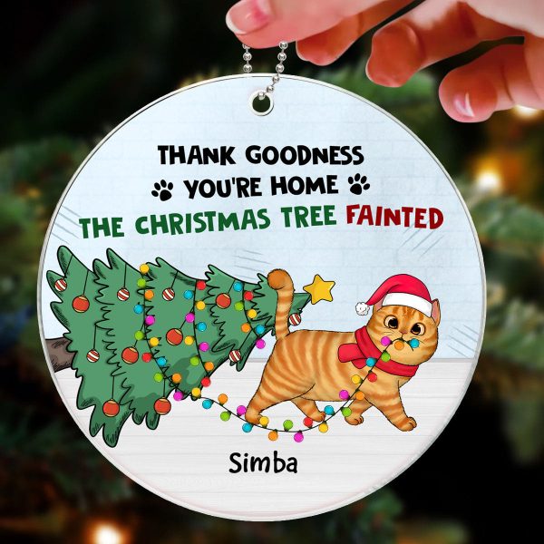 Walking Christmas Cat Christmas Tree Personalized Acrylic Ornament Supply - Image 3