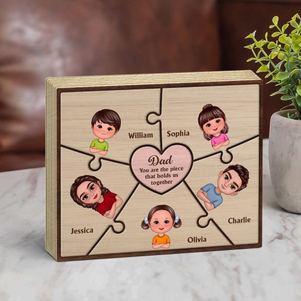You Are The Piece That Hold Us Together Personalized Horizontal Wooden Plaque Fashion - Image 3