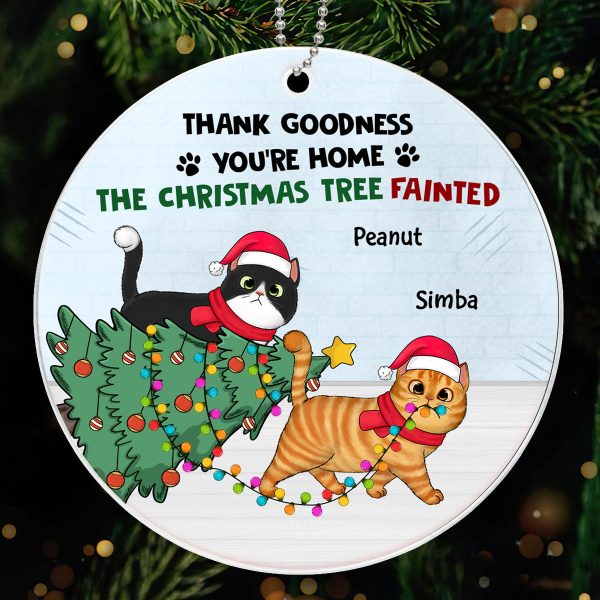 Walking Christmas Cat Christmas Tree Personalized Acrylic Ornament Supply