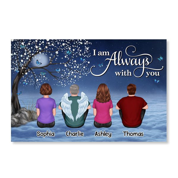 Blossom Tree Always With You Butterflies Whole Family Memorial Gift Remembrance Sympathy Keepsake Personalized Poster For Cheap