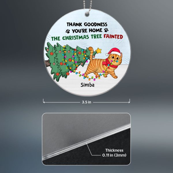 Walking Christmas Cat Christmas Tree Personalized Acrylic Ornament Supply - Image 4