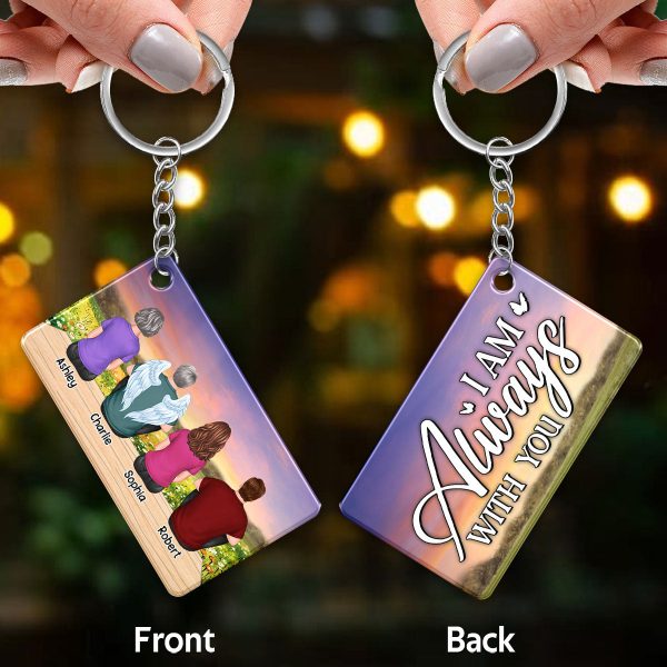 Always With You Memorial Remembrance Keepsake Flower Field Sunset Personalized Acrylic Keychain on Sale - Image 3