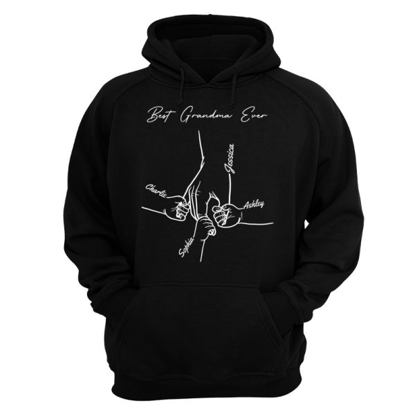 Best Dad Mom Grandma Grandpa Ever Hands Outline Personalized Shirt Online now - Image 5