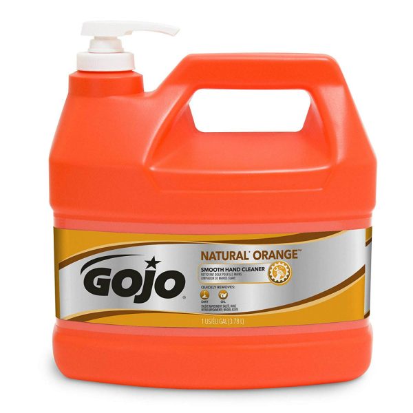 Gojo 0945-04 Natural Orange Smooth Hand Cleaner with Pump Dispenser, 1-Gal Cheap