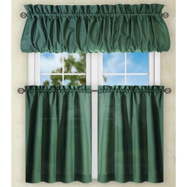 Harvest Ellis Solid Color Tailored 56   Cafe Curtain (Set of 2), B64 280 Sale - Image 4