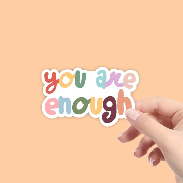 You Are Enough Multicolor Bubble Letters - Positivity Sticker Online - Image 2