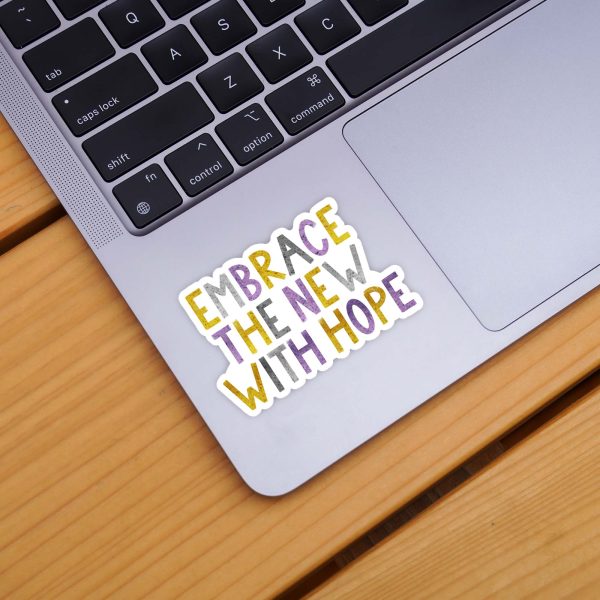 Embrace The New With Hope Positivity Lettering Sticker - Purple Sale - Image 4