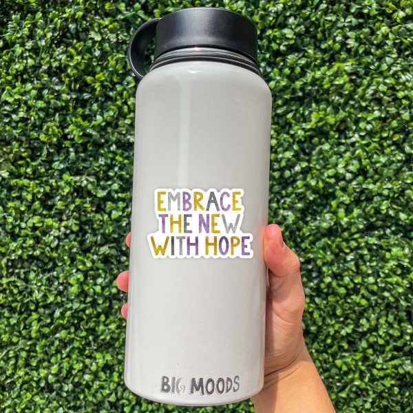 Embrace The New With Hope Positivity Lettering Sticker - Purple Sale - Image 3